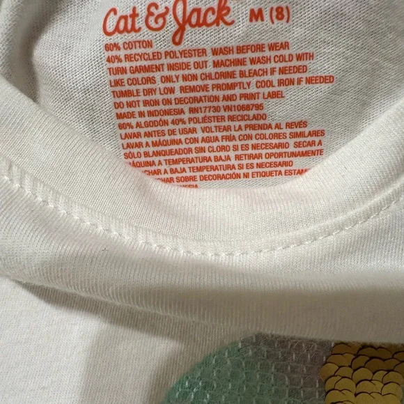 Cat & Jill White Unicorn Long Sleeves Size 8 (Medium) Top BNWT - Picture 3 of 4